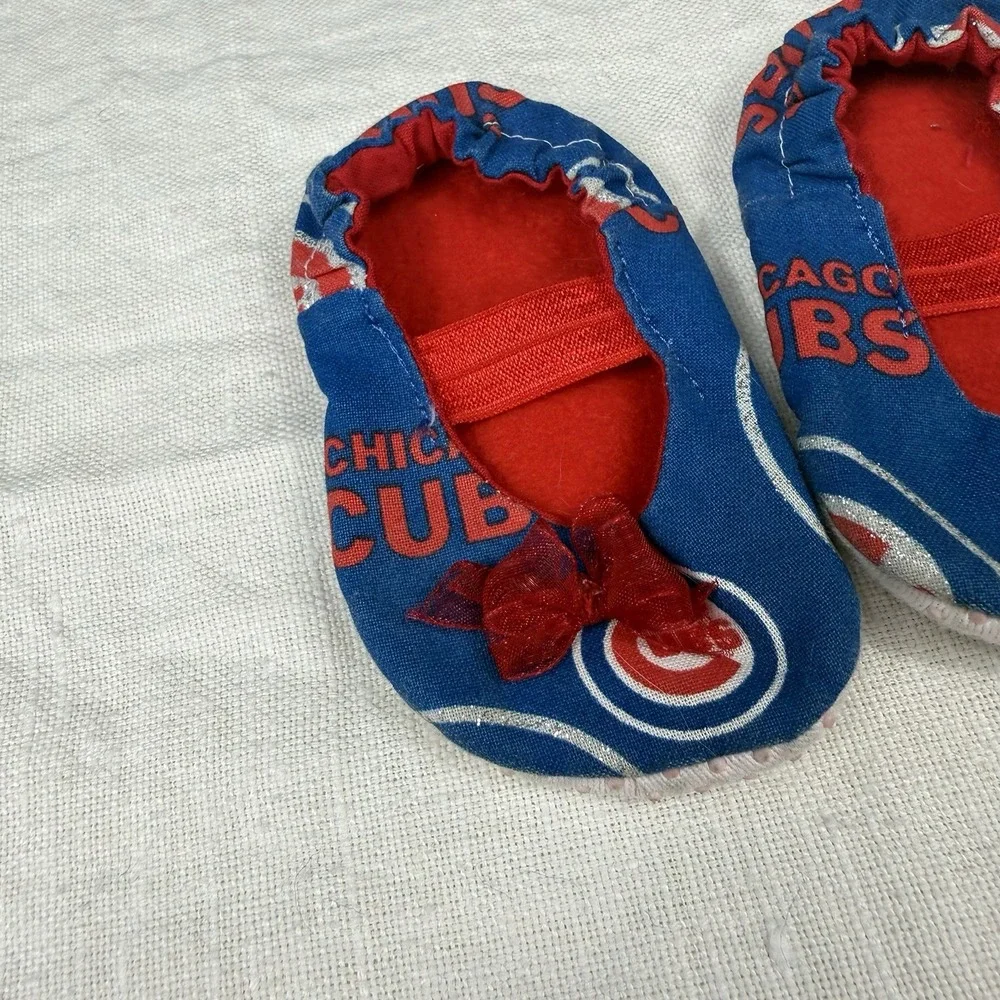 Chicago Cubs MLB Baby Bootie Slippers Forever Collectibles Blue Red 0-3 Months